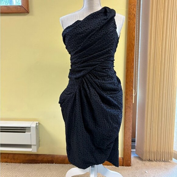 ALL SAINTS NWT Vellamo Corset One-Shoulder Asymmetrical Shaping Lace Mini Dress - Picture 2 of 9